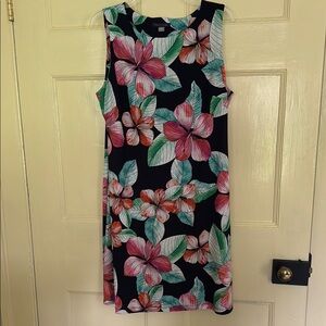 Tommy Hilfiger Pink and Green Sleeveless Sheath Dress